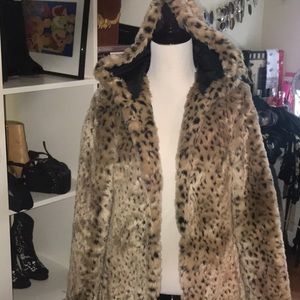 Forever 21 faux leopard print coat